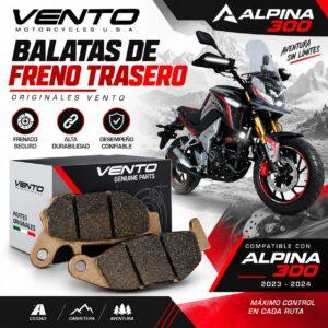 BALATAS TRASERAS VENTO ALPINA 300